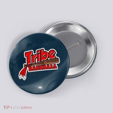 Tribe Baseball Sports Logo Button