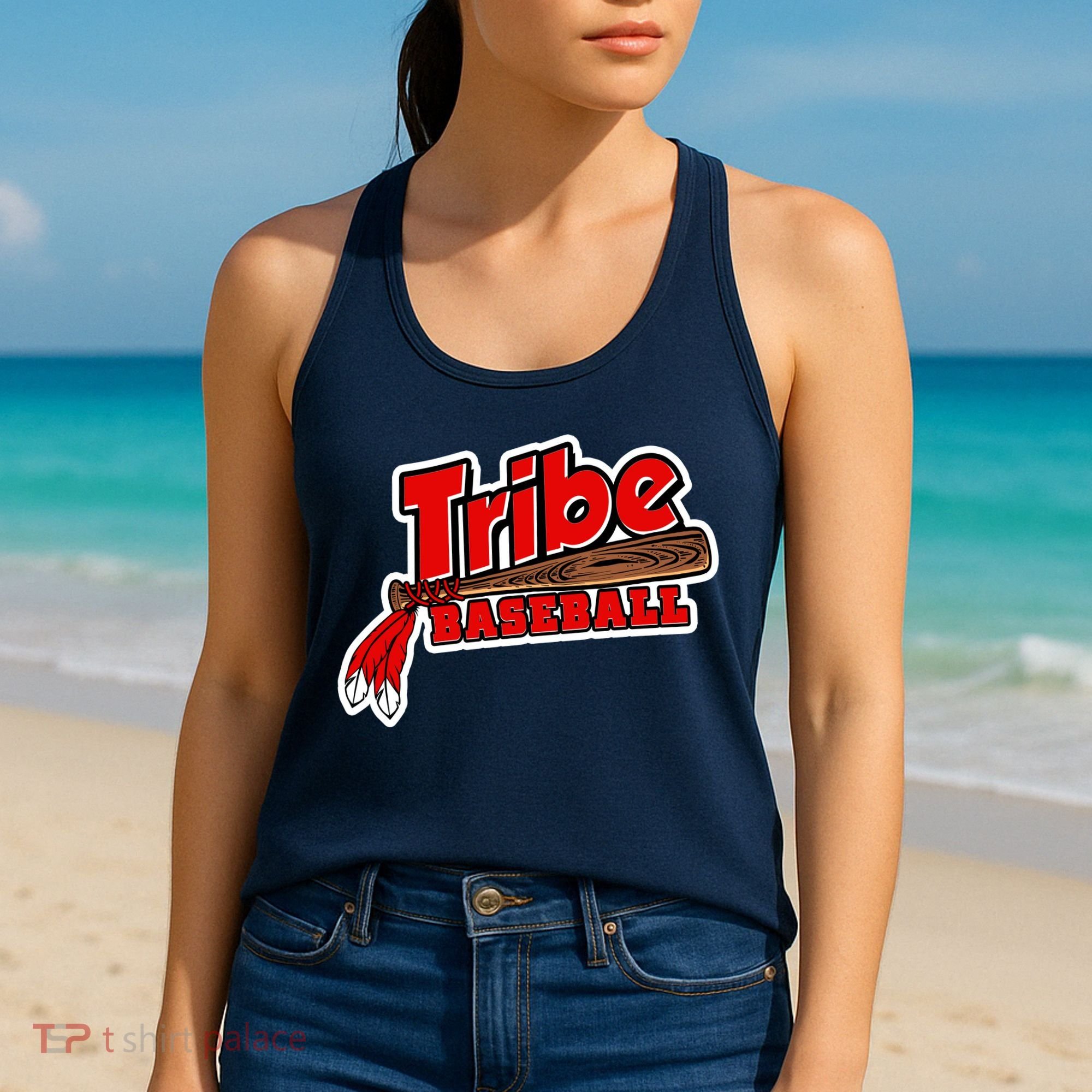 Tribe Baseball Sports Logo Women's Tank Top