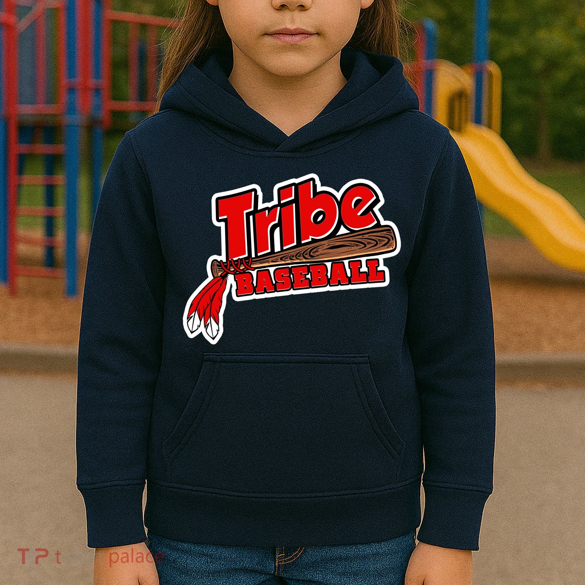 Tribe Baseball Sports Logo Kids Hoodie