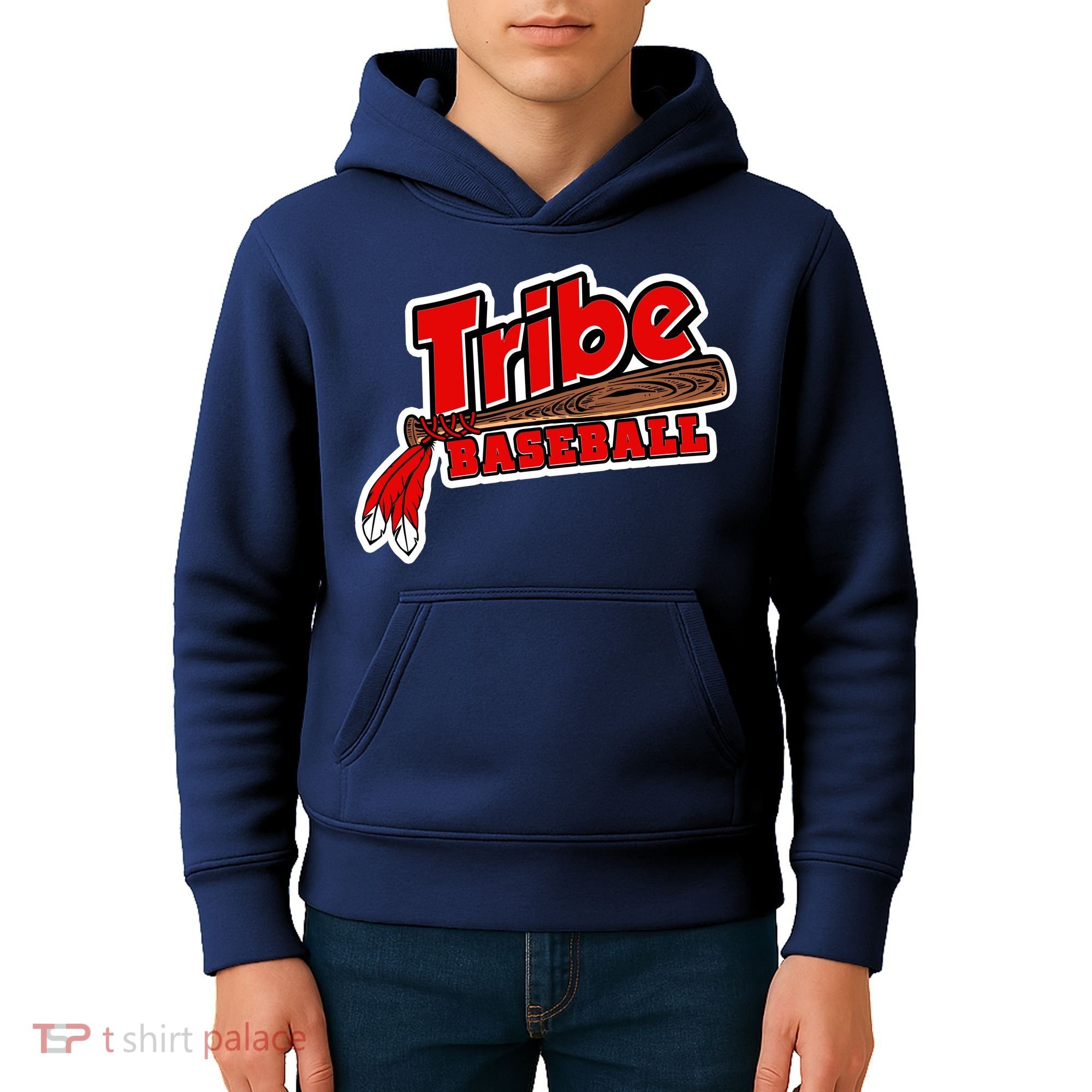 Tribe Baseball Sports Logo Kids Hoodie