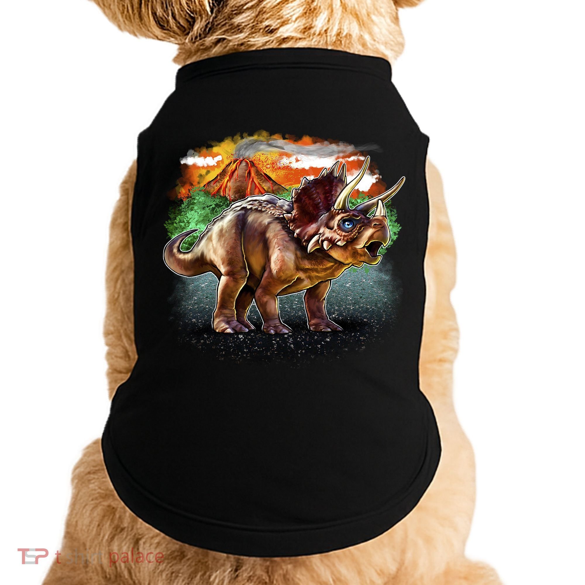 Triceratops Volcano Doggie Tank