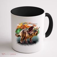 Triceratops Volcano Coffee Mug thumb 1