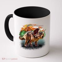 Triceratops Volcano Coffee Mug thumb 0
