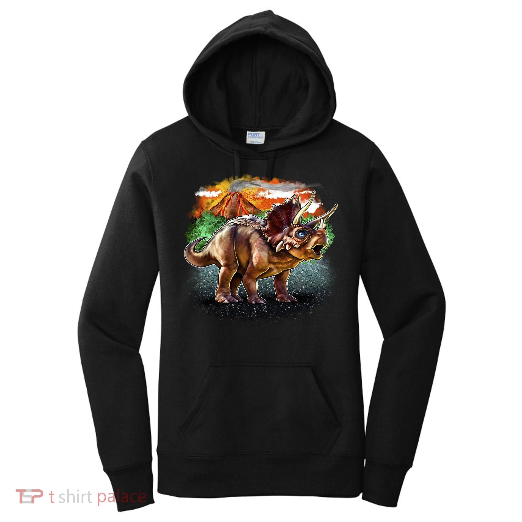 Triceratops Volcano Women's Hoodie