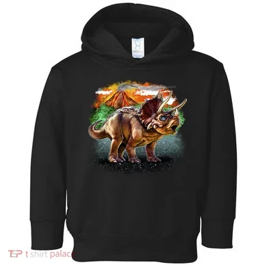 Triceratops Volcano Toddler Hoodie