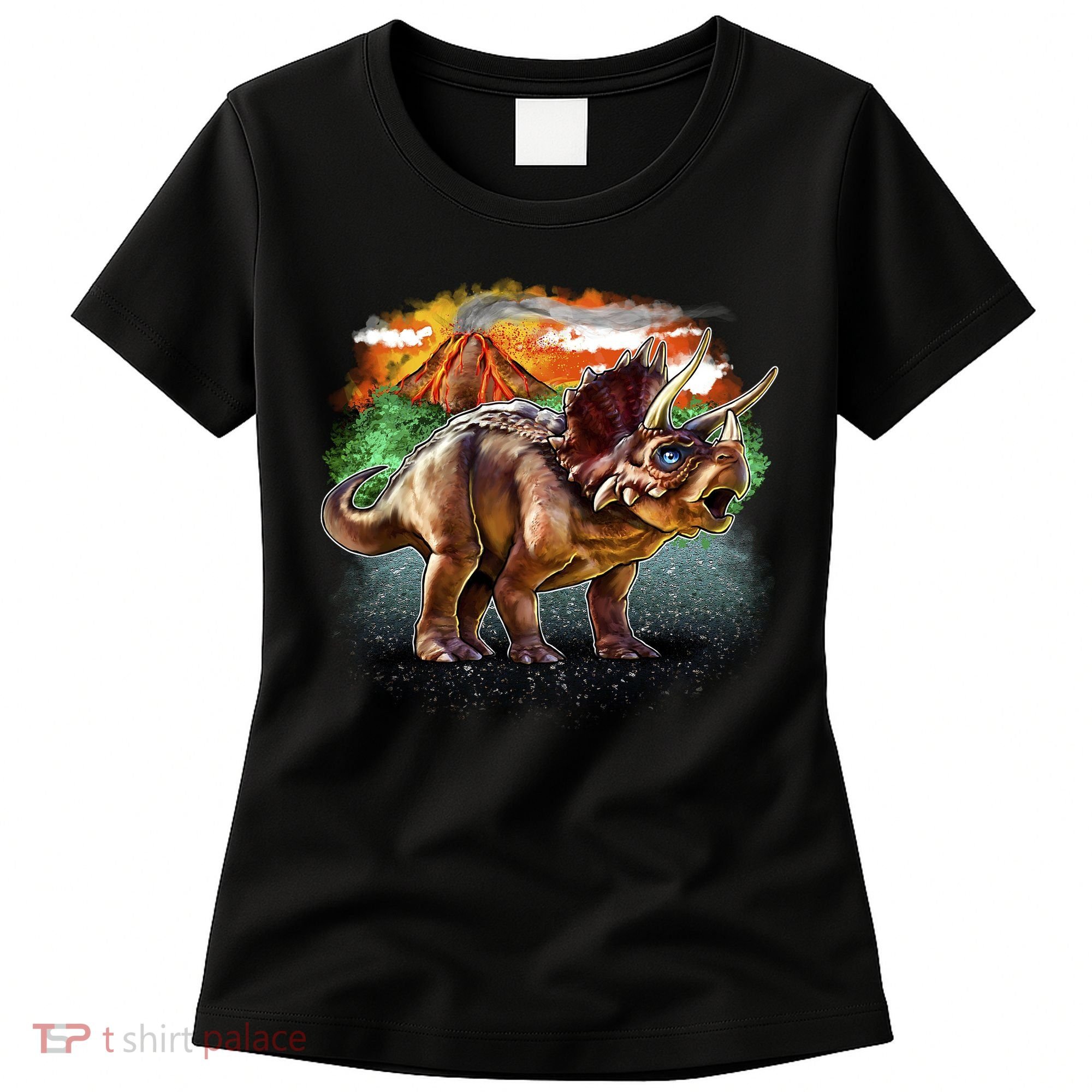 Triceratops Volcano Women's T-Shirt