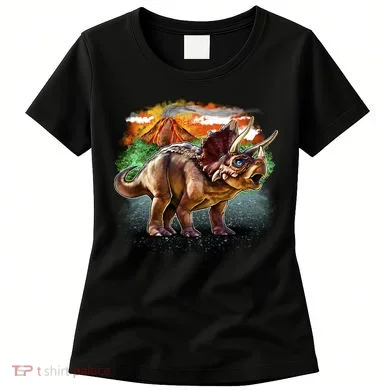 Triceratops Volcano Women's T-Shirt