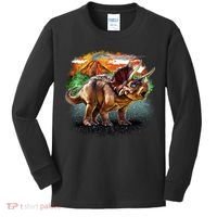 Triceratops Volcano Kids Long Sleeve Shirt thumb 0