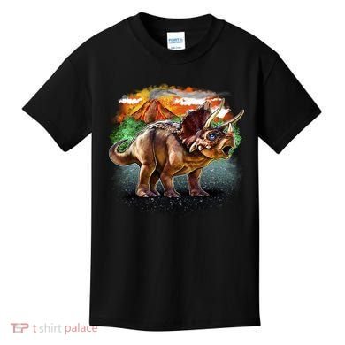 Triceratops Volcano Kids T-Shirt