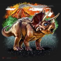 Triceratops Volcano Kids T-Shirt thumb 4