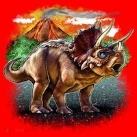 Triceratops Volcano Santa Hat thumb 1