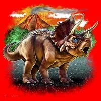 Triceratops Volcano Santa Hat thumb 1