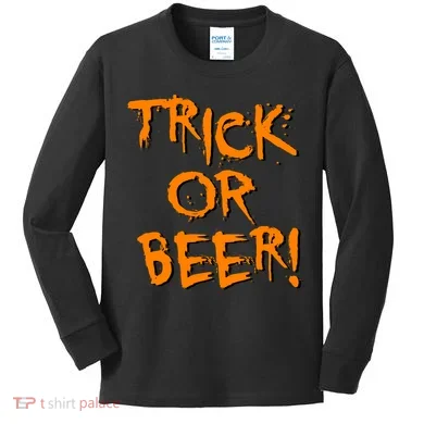 Trick Or Beer Kids Long Sleeve Shirt