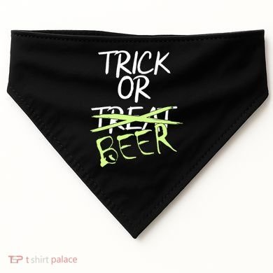 Trick or Beer Funny Halloween Party USA-Made Doggie Bandana