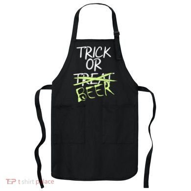Trick or Beer Funny Halloween Party Apron