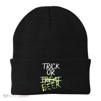 Trick or Beer Funny Halloween Party Beanie