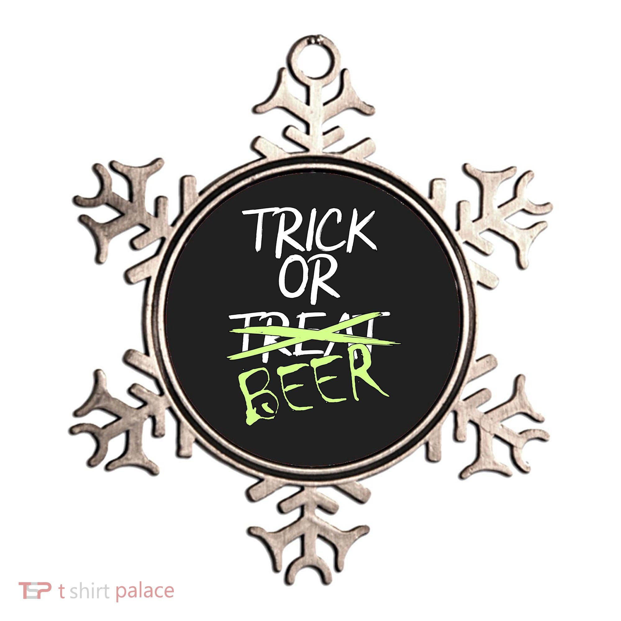 Trick or Beer Funny Halloween Party Ornament