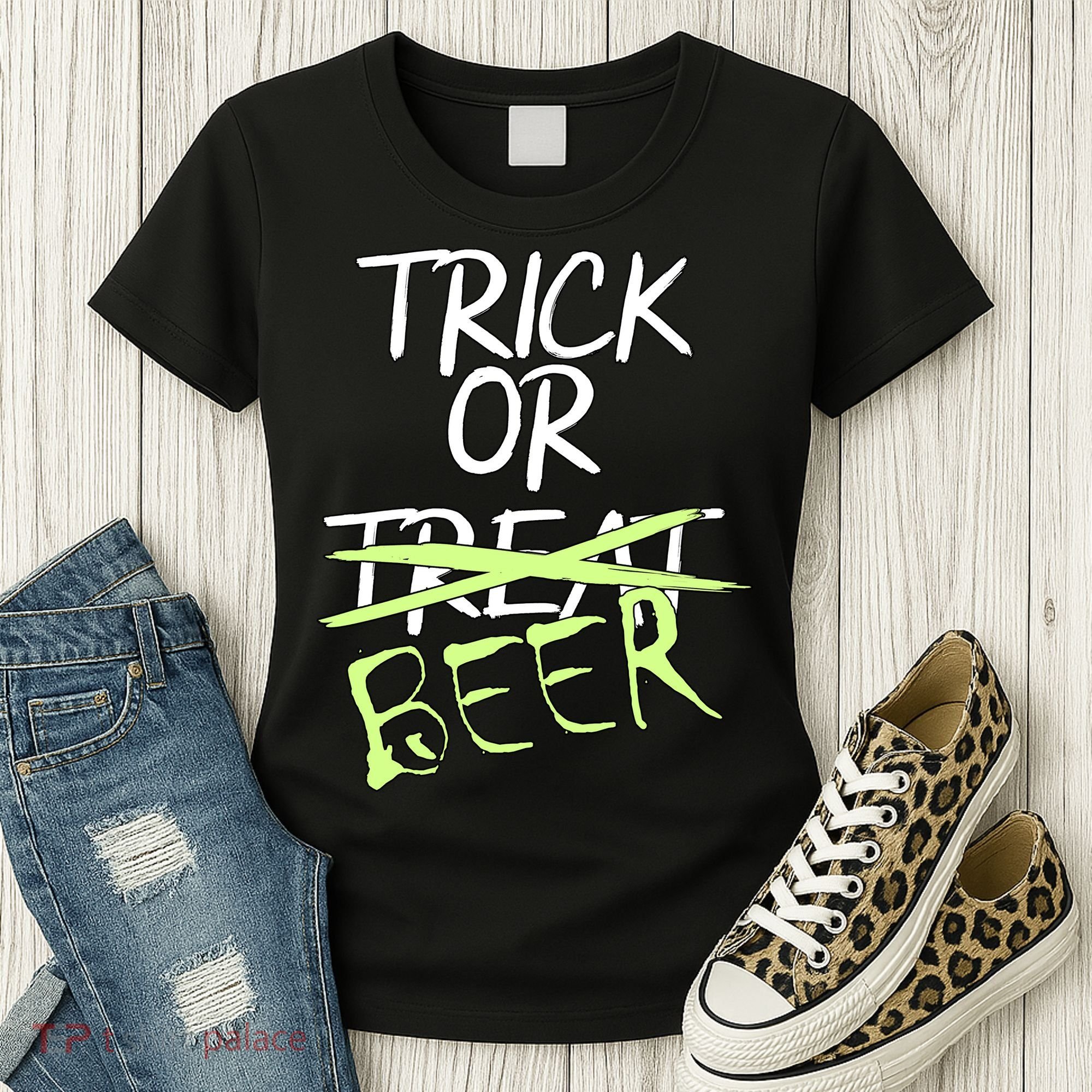 Trick or Beer Funny Halloween Party Women's T-Shirt