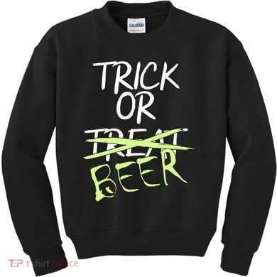Trick or Beer Funny Halloween Party Kids Sweatshirt