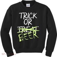 Trick or Beer Funny Halloween Party Kids Sweatshirt thumb 0