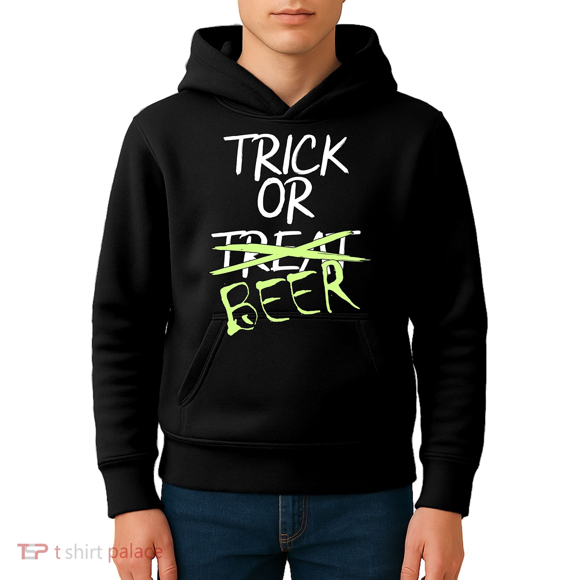 Trick or Beer Funny Halloween Party Kids Hoodie