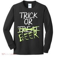 Trick or Beer Funny Halloween Party Kids Long Sleeve Shirt thumb 0