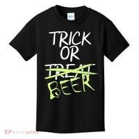 Trick or Beer Funny Halloween Party Kids T-Shirt thumb 0