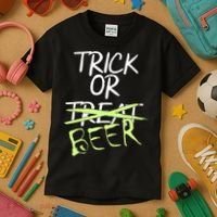 Trick or Beer Funny Halloween Party Kids T-Shirt thumb 3