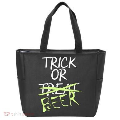 Trick or Beer Funny Halloween Party Tote Bag