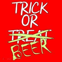 Trick or Beer Funny Halloween Party Santa Hat thumb 1
