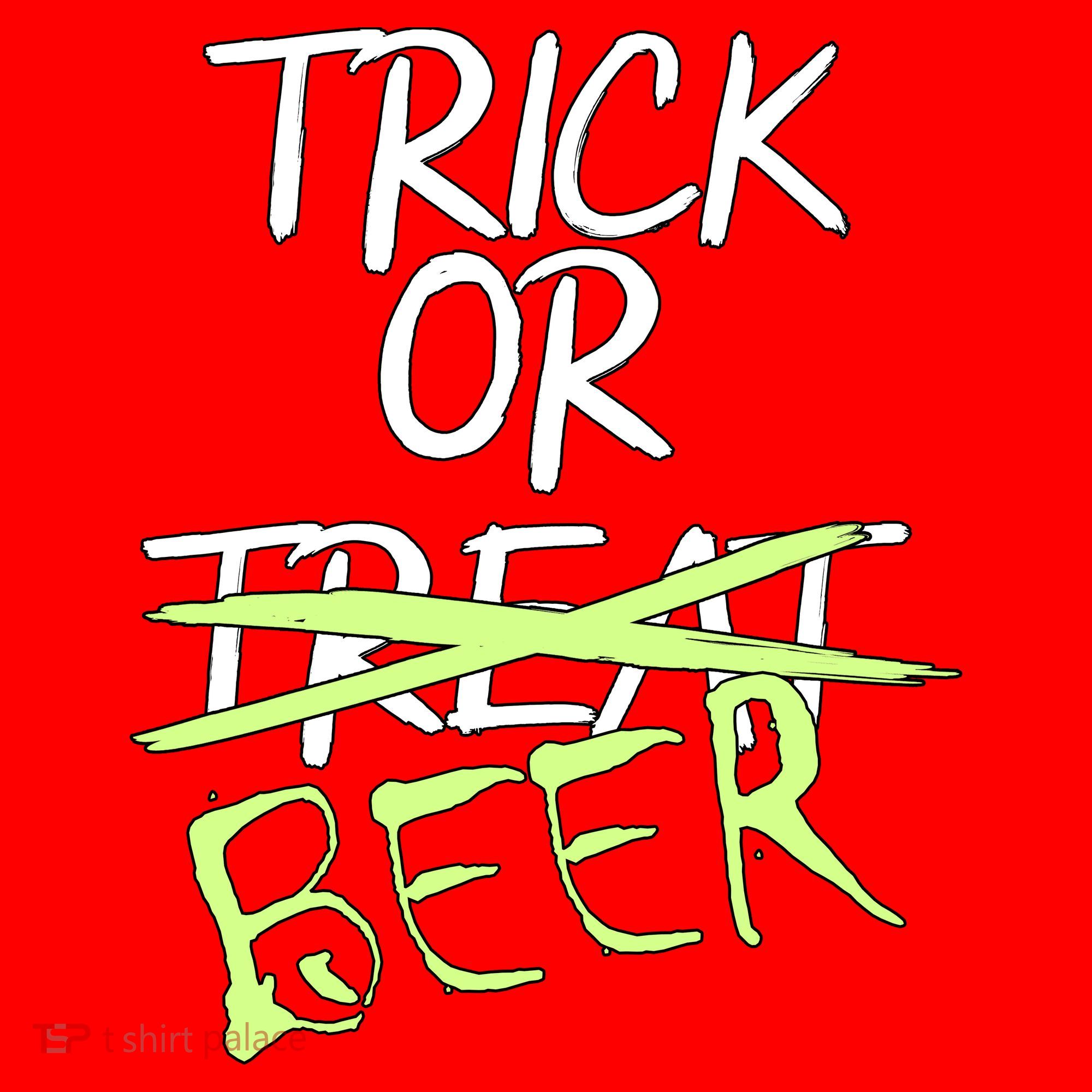 Trick or Beer Funny Halloween Party Santa Hat
