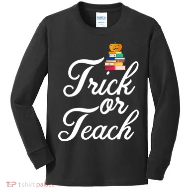 Trick Or Teach Kids Long Sleeve Shirt