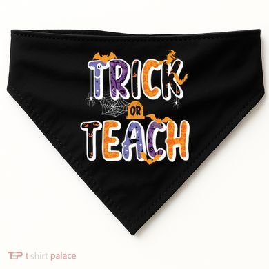 Trick Or Teach Funny Cute Halloween USA-Made Doggie Bandana