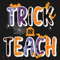 Trick Or Teach Funny Cute Halloween Backpack thumb 2