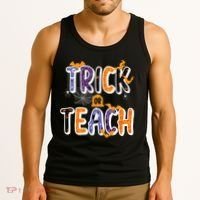 Trick Or Teach Funny Cute Halloween Tank Top thumb 3