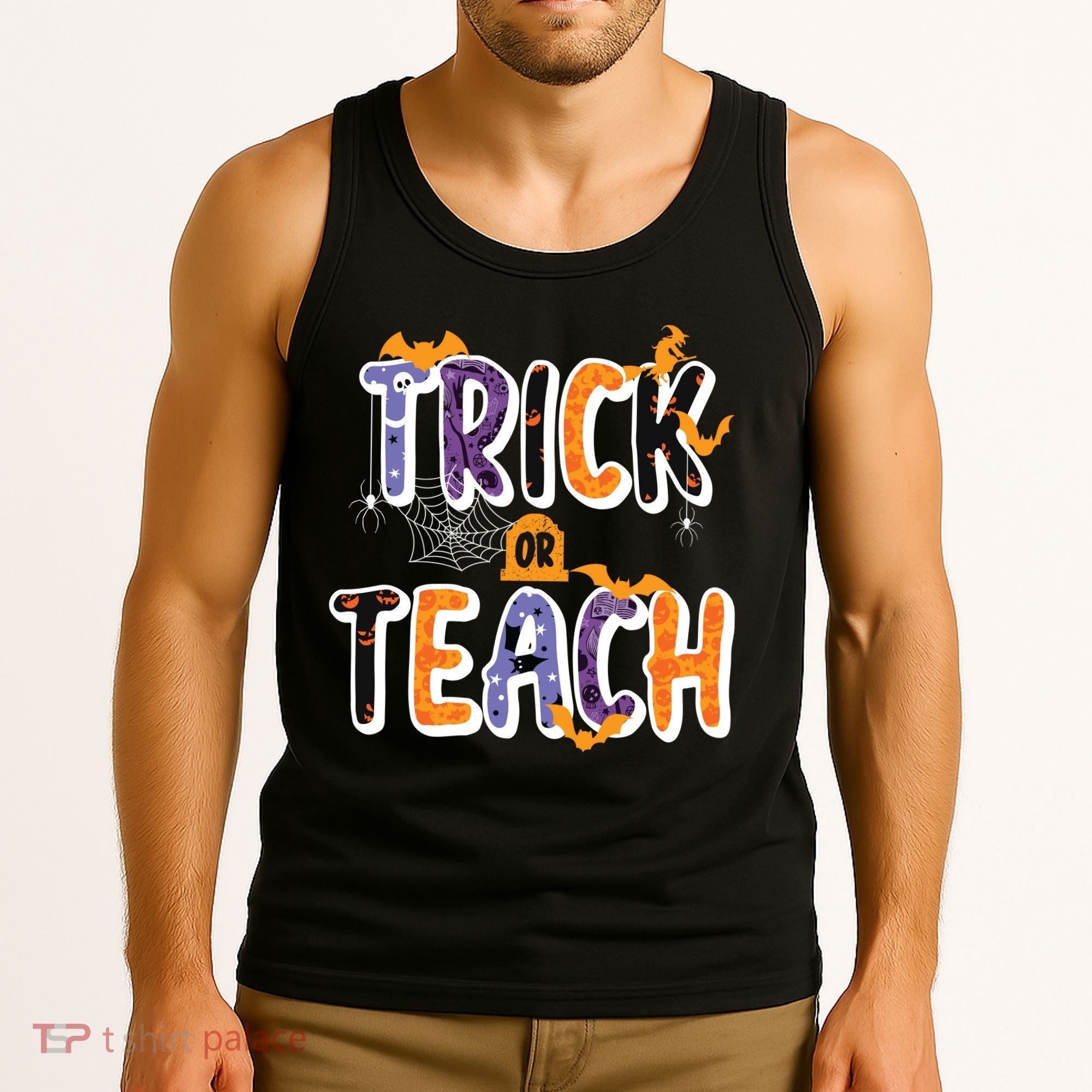 Trick Or Teach Funny Cute Halloween Tank Top