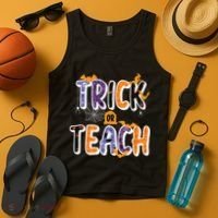 Trick Or Teach Funny Cute Halloween Tank Top thumb 4