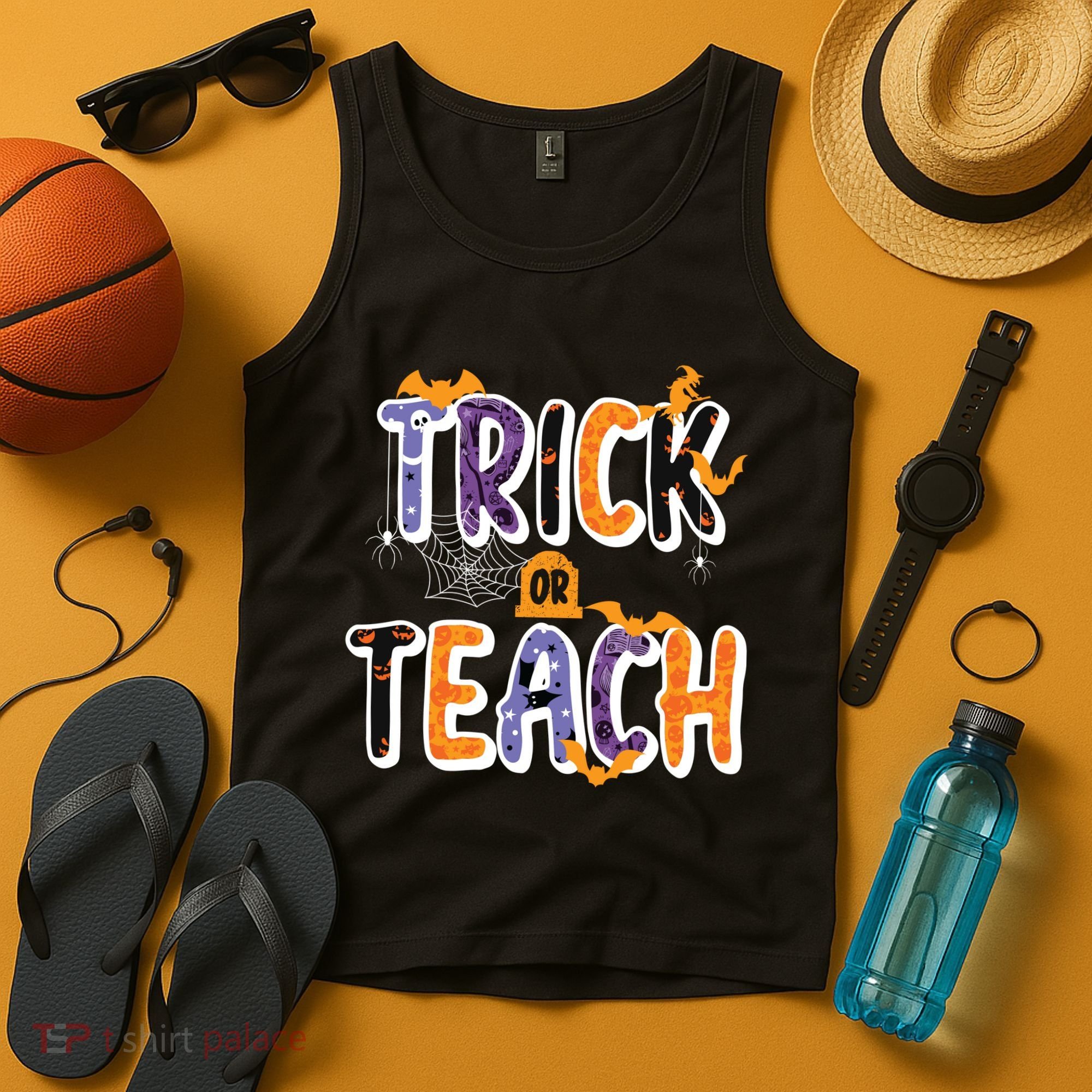 Trick Or Teach Funny Cute Halloween Tank Top