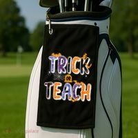 Trick Or Teach Funny Cute Halloween Golf Towel thumb 2
