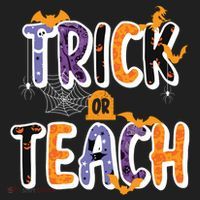 Trick Or Teach Funny Cute Halloween Golf Towel thumb 3