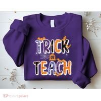 Trick Or Teach Funny Cute Halloween Sweatshirt thumb 2