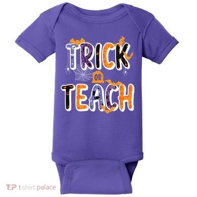 Trick Or Teach Funny Cute Halloween Baby Bodysuit