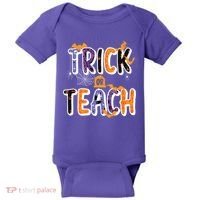Trick Or Teach Funny Cute Halloween Baby Bodysuit thumb 0