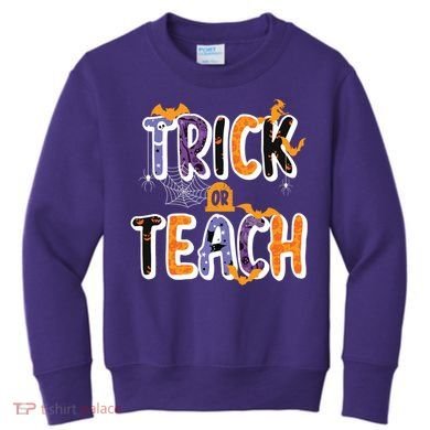 Trick Or Teach Funny Cute Halloween Kids Sweatshirt