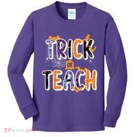 Trick Or Teach Funny Cute Halloween Kids Long Sleeve Shirt thumb 0