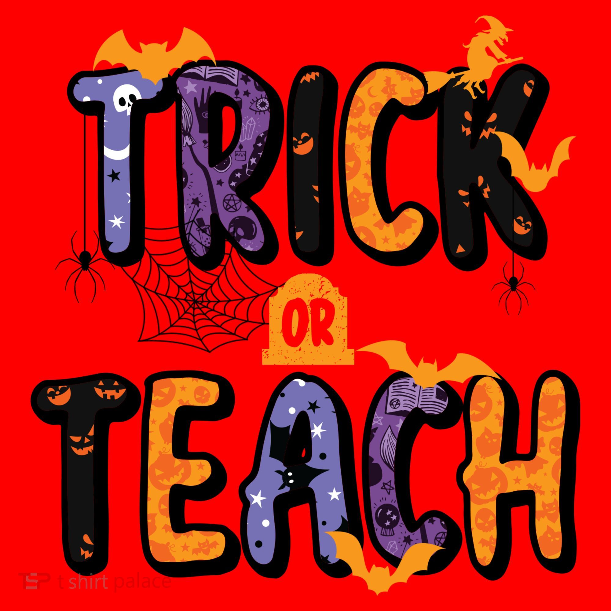 Trick Or Teach Funny Cute Halloween Santa Hat