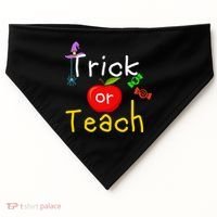 Trick Or Teach Halloween Teacher USA-Made Doggie Bandana thumb 0