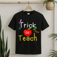 Trick Or Teach Halloween Teacher T-Shirt thumb 2