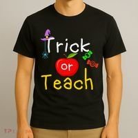 Trick Or Teach Halloween Teacher T-Shirt thumb 3