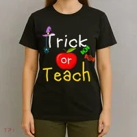 Trick Or Teach Halloween Teacher T-Shirt thumb 4
